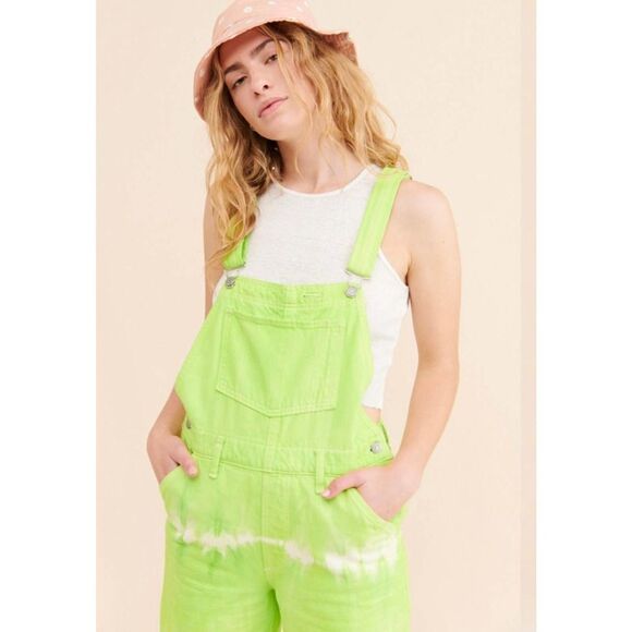 Riley Vintage Matcha Upcycled Tie Dye Overalls Denim Size - Picture 4 of 10